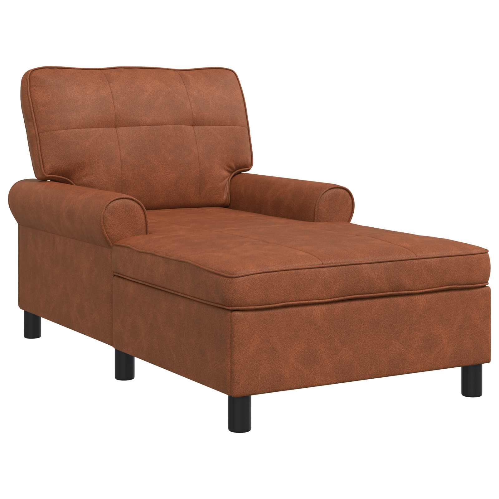 Chaise Lounge med pude Brun 91 x 157 x 91 cm Faux læder