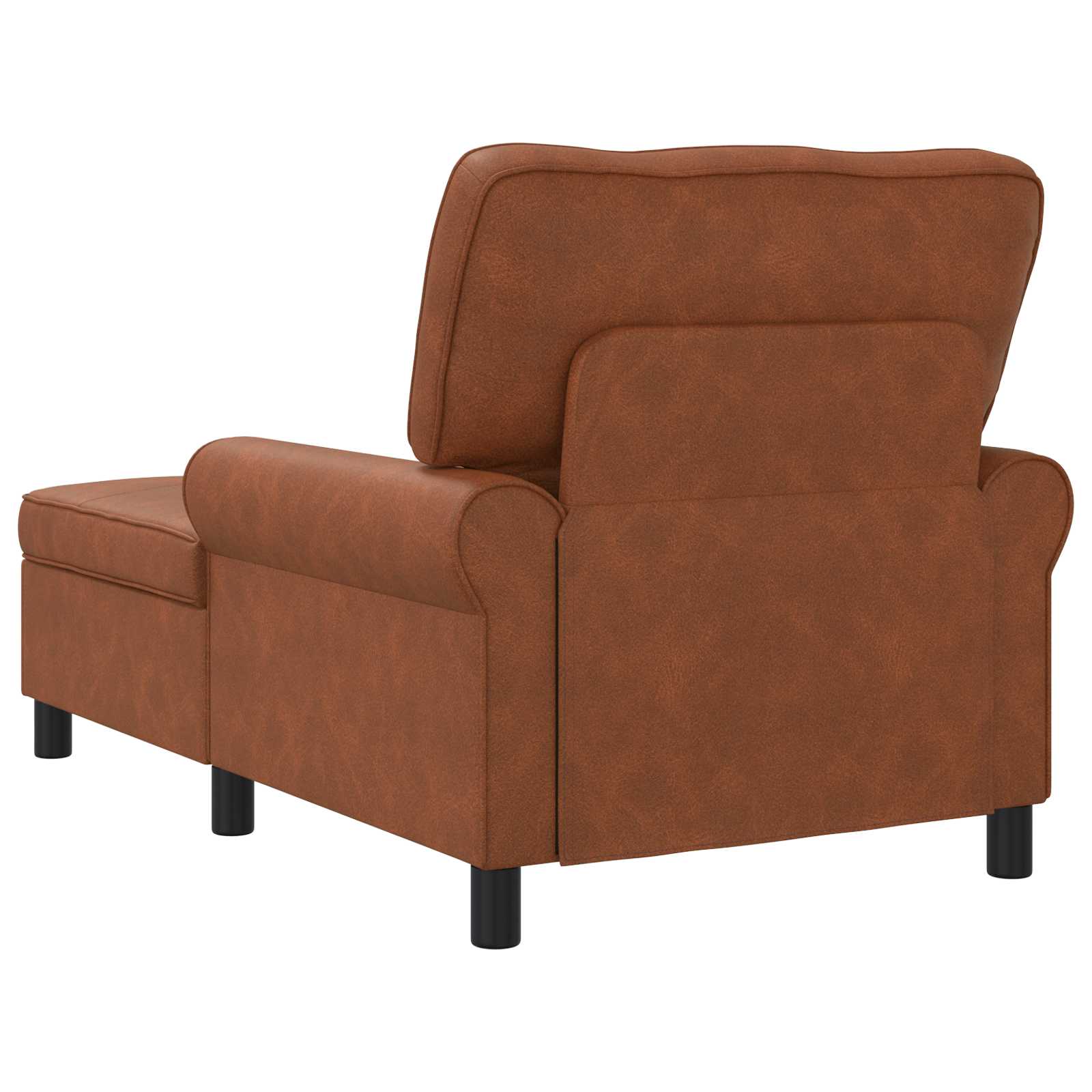 Chaise Lounge med pude Brun 91 x 157 x 91 cm Faux læder