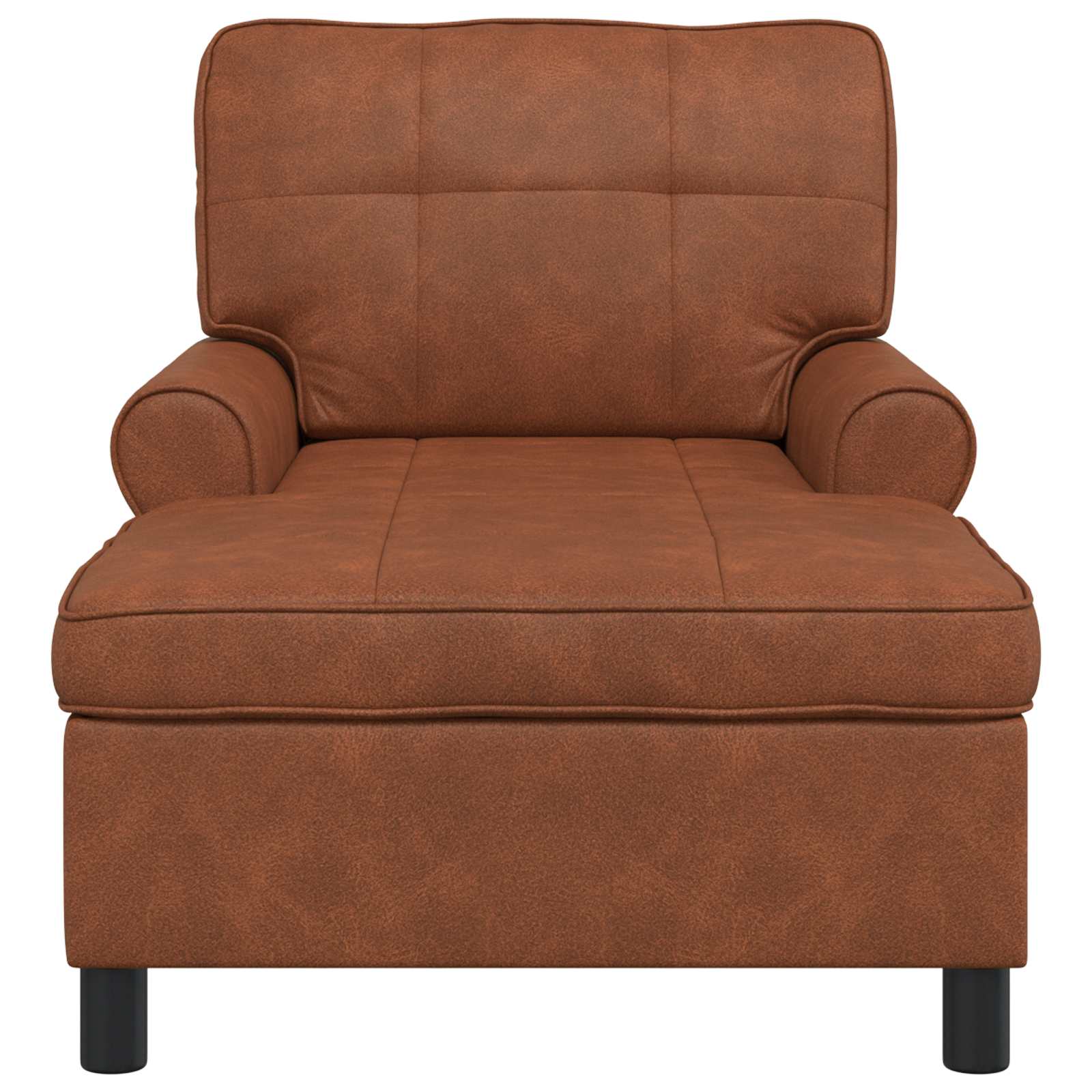 Chaise Lounge med pude Brun 91 x 157 x 91 cm Faux læder