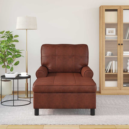 Chaise Lounge Skinnende Brun Faux læder 91 x 157 x 91 cm