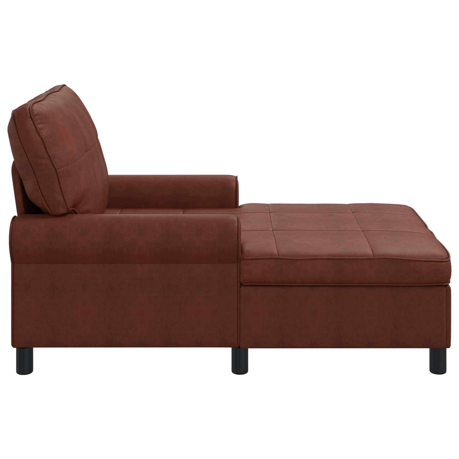 Chaise Lounge Skinnende Brun 91 x 157 x 91 cm Faux læder