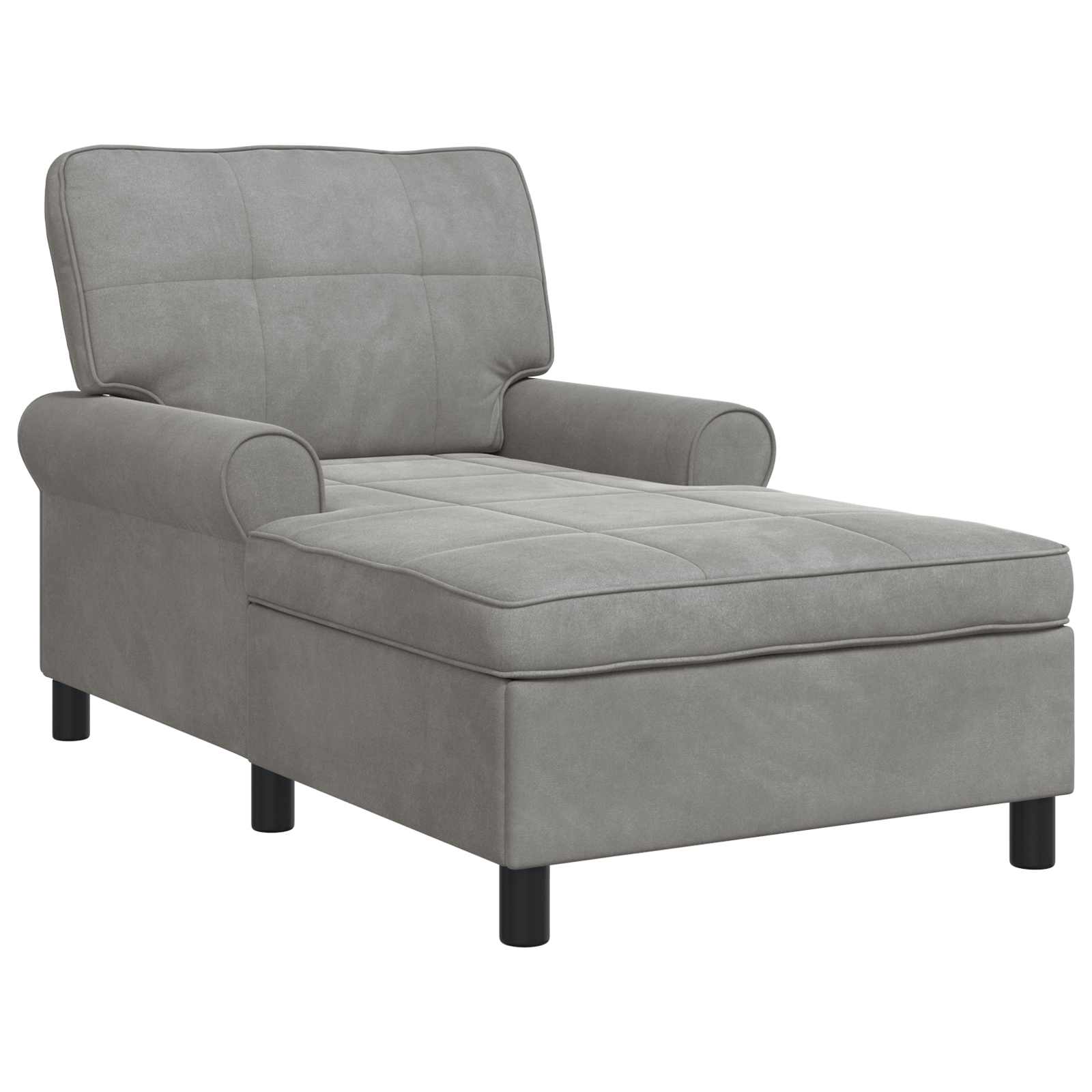 Chaise Lounge med pude Lysegrå 91 x 157 x 91 cm Fløjl