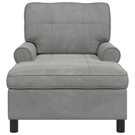 Chaise Lounge med pude Lysegrå 91 x 157 x 91 cm Fløjl