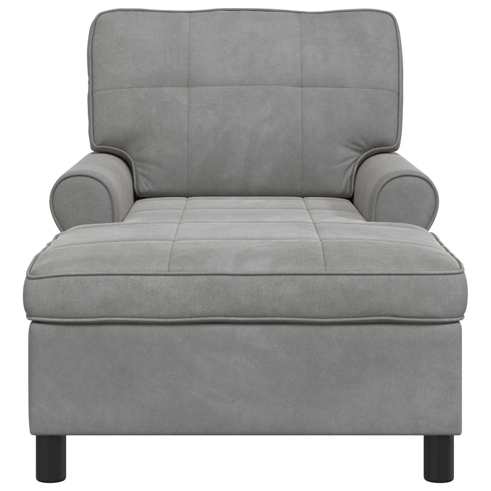 Chaise Lounge med pude Lysegrå 91 x 157 x 91 cm Fløjl