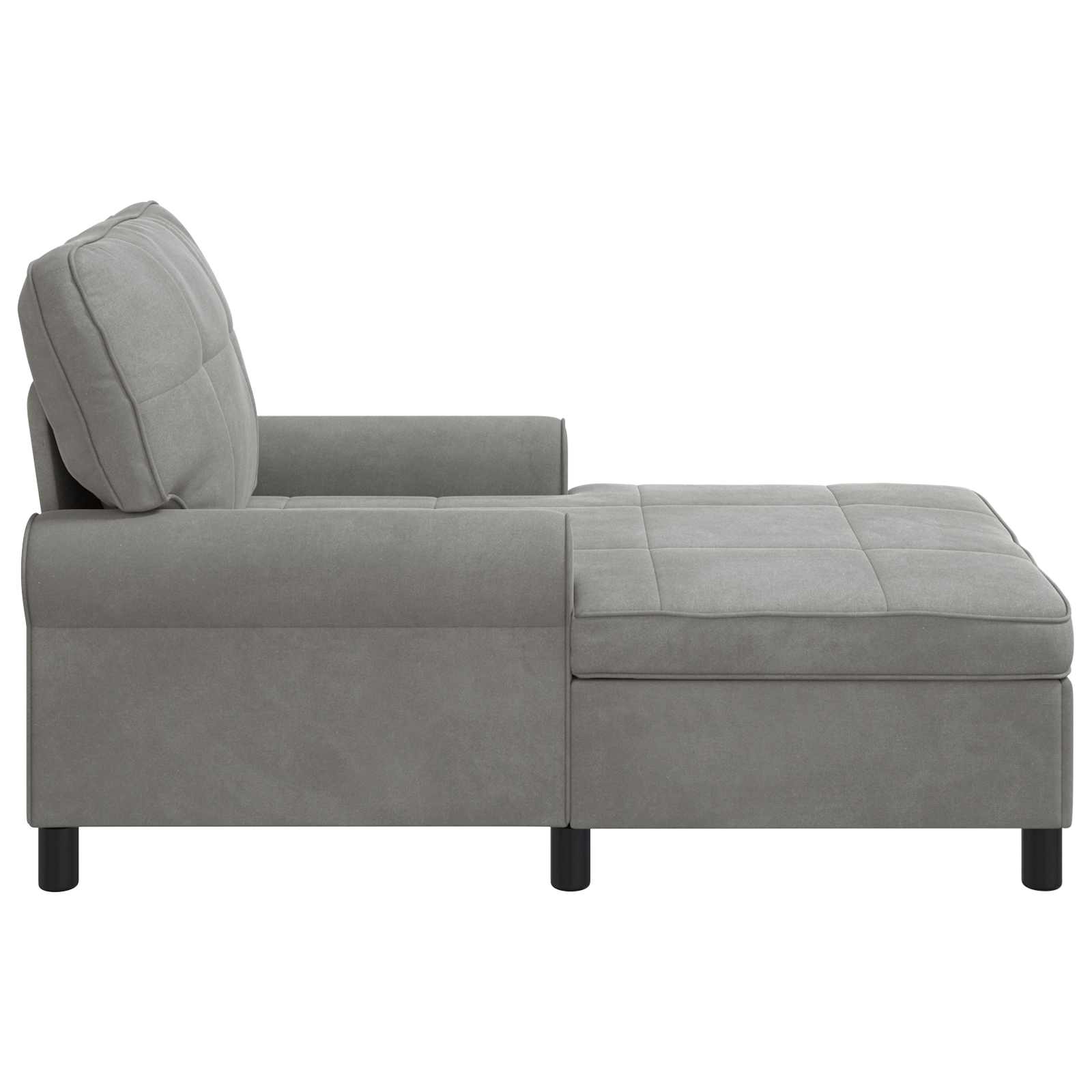 Chaise Lounge med pude Lysegrå 91 x 157 x 91 cm Fløjl