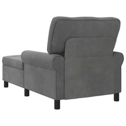 Chaise Lounge med pude Mørkegrå 91 x 157 x 91 cm Fløjl
