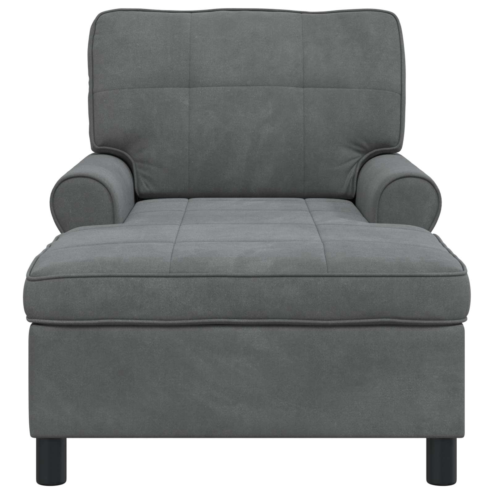 Chaise Lounge med pude Mørkegrå 91 x 157 x 91 cm Fløjl