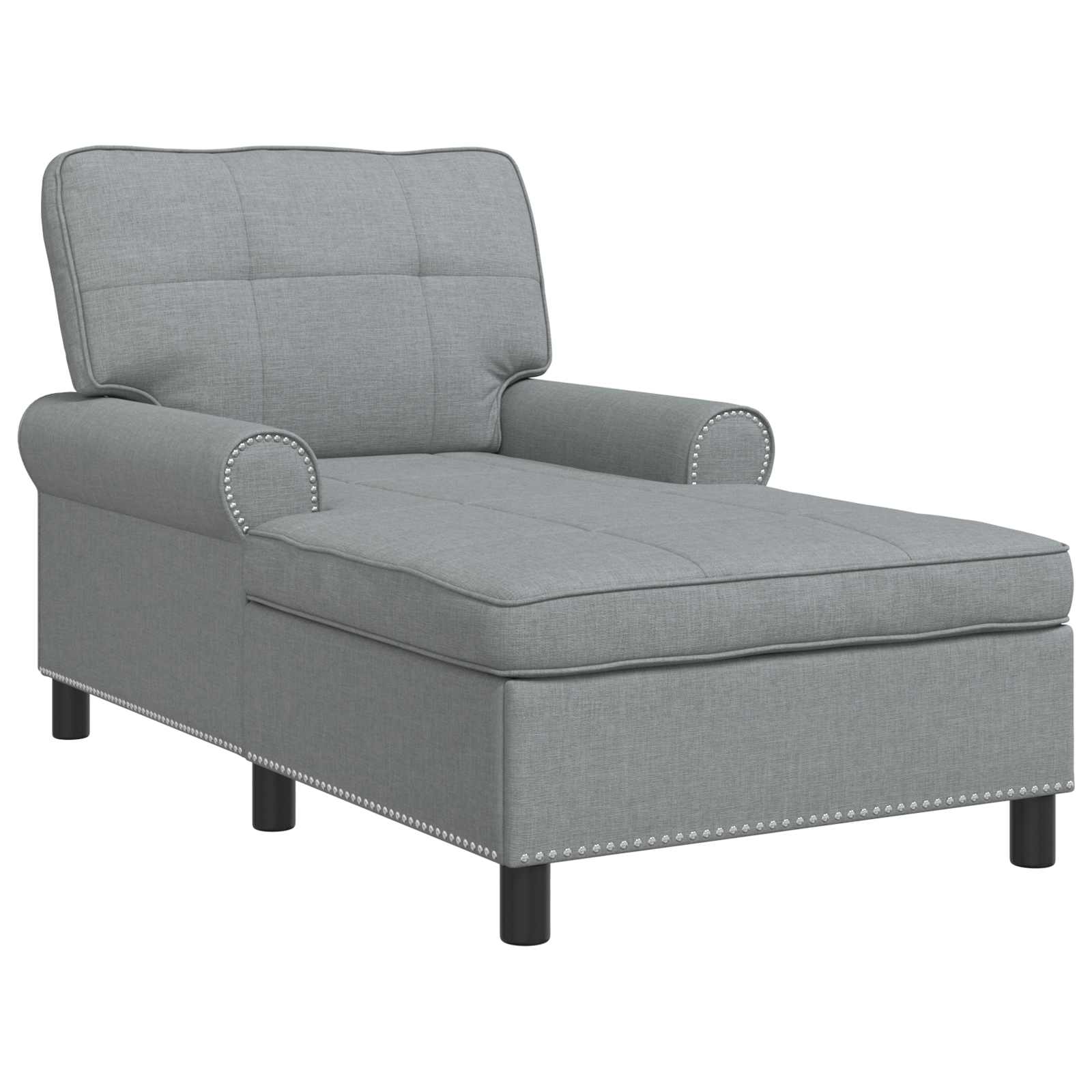 Chaise Lounge med pude Lysegrå 91 x 157 x 91 cm Stof