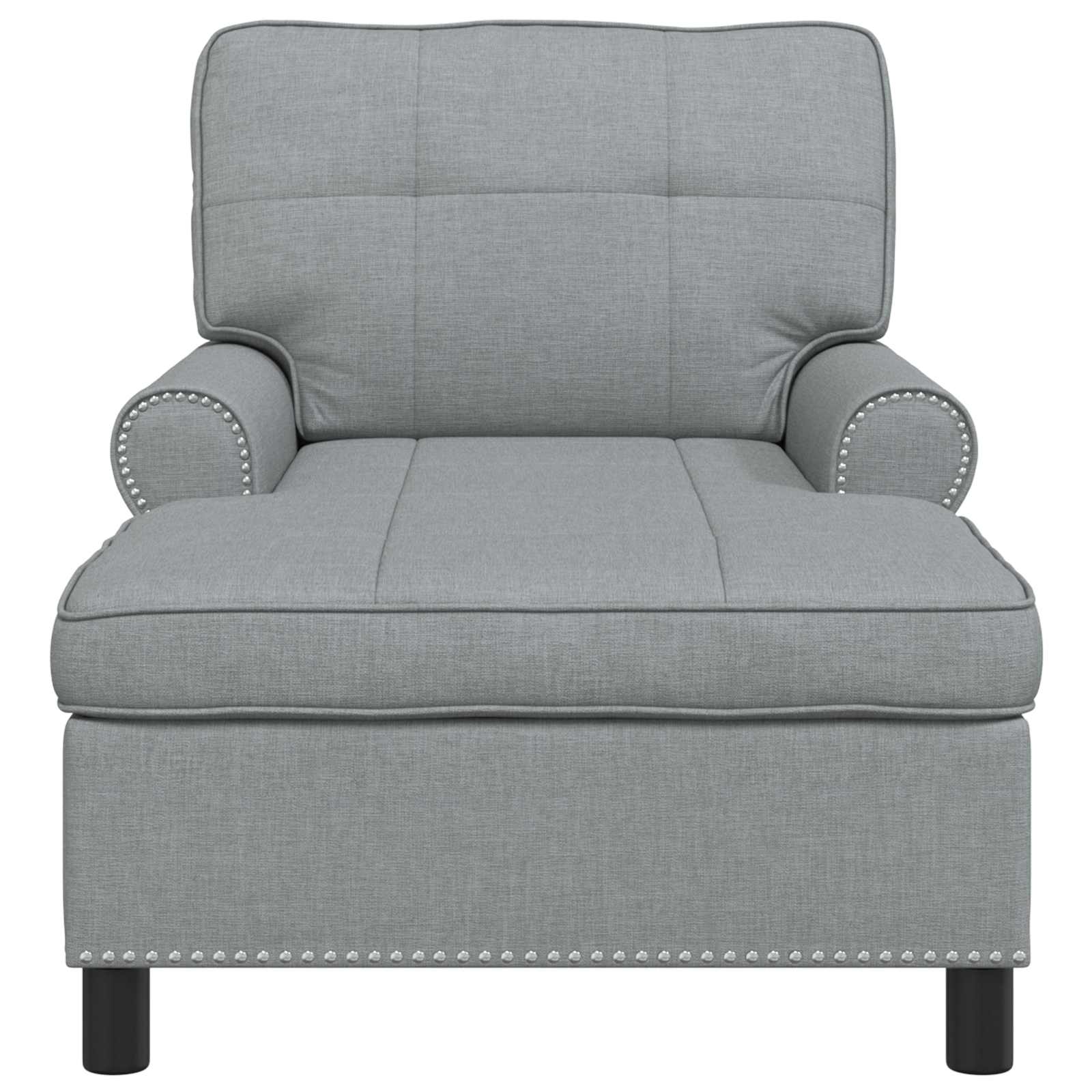 Chaise Lounge med pude Lysegrå 91 x 157 x 91 cm Stof