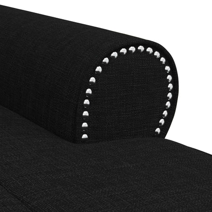 Chaise Lounge med pude Sort 91 x 157 x 91 cm Stof