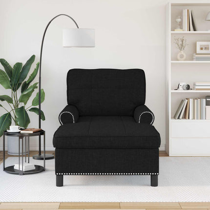 Chaise Lounge med pude Sort 91 x 157 x 91 cm Stof