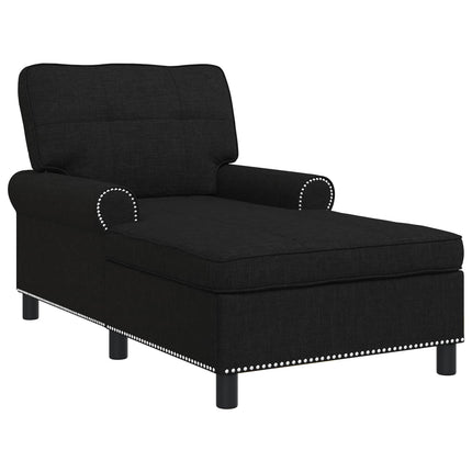 Chaise Lounge med pude Sort 91 x 157 x 91 cm Stof