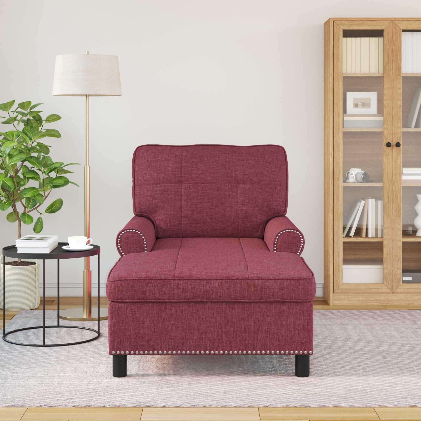 Chaise Lounge med pude Vinrød 91 x 157 x 91 cm Stof