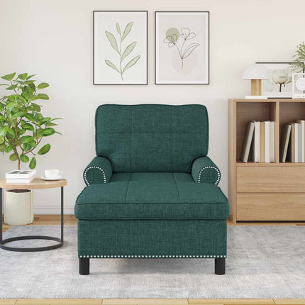 Chaise Lounge Mørkegrøn Stof 91 x 157 x 91 cm