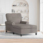 Chaise Lounge med pude Gråbrun 91 x 157 x 91 cm Stof