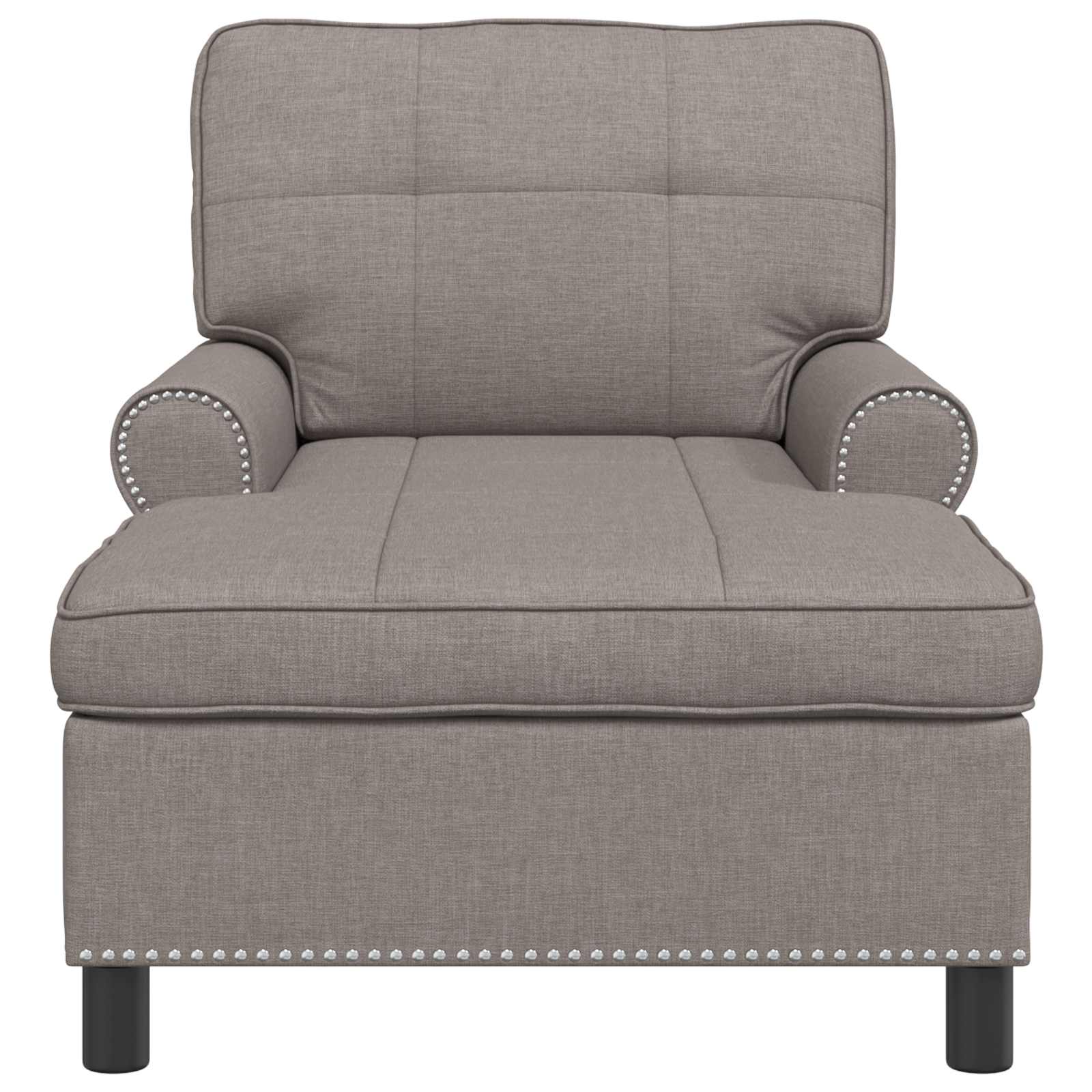 Chaise Lounge med pude Gråbrun 91 x 157 x 91 cm Stof