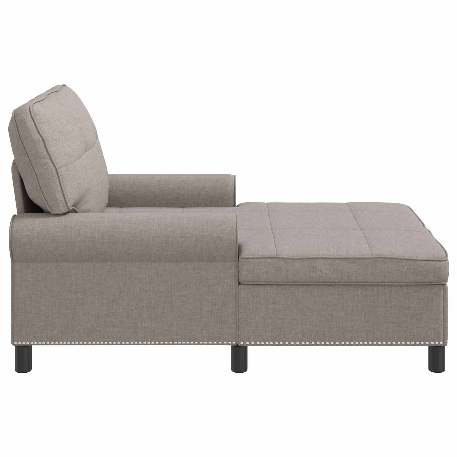 Chaise Lounge med pude Gråbrun 91 x 157 x 91 cm Stof