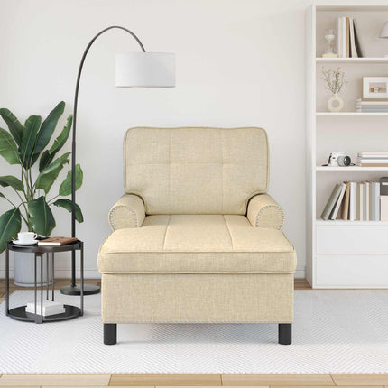 Chaise Lounge Creme Stof 91 x 157 x 91 cm