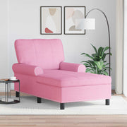 Chaise Lounge med pude Lyserød 91 x 157 x 91 cm Stof