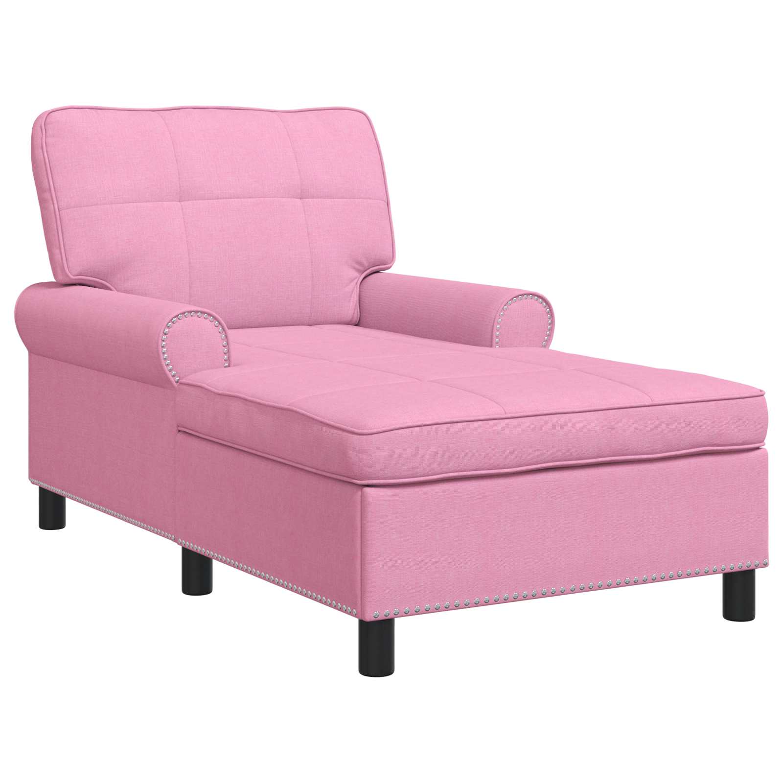 Chaise Lounge med pude Lyserød 91 x 157 x 91 cm Stof