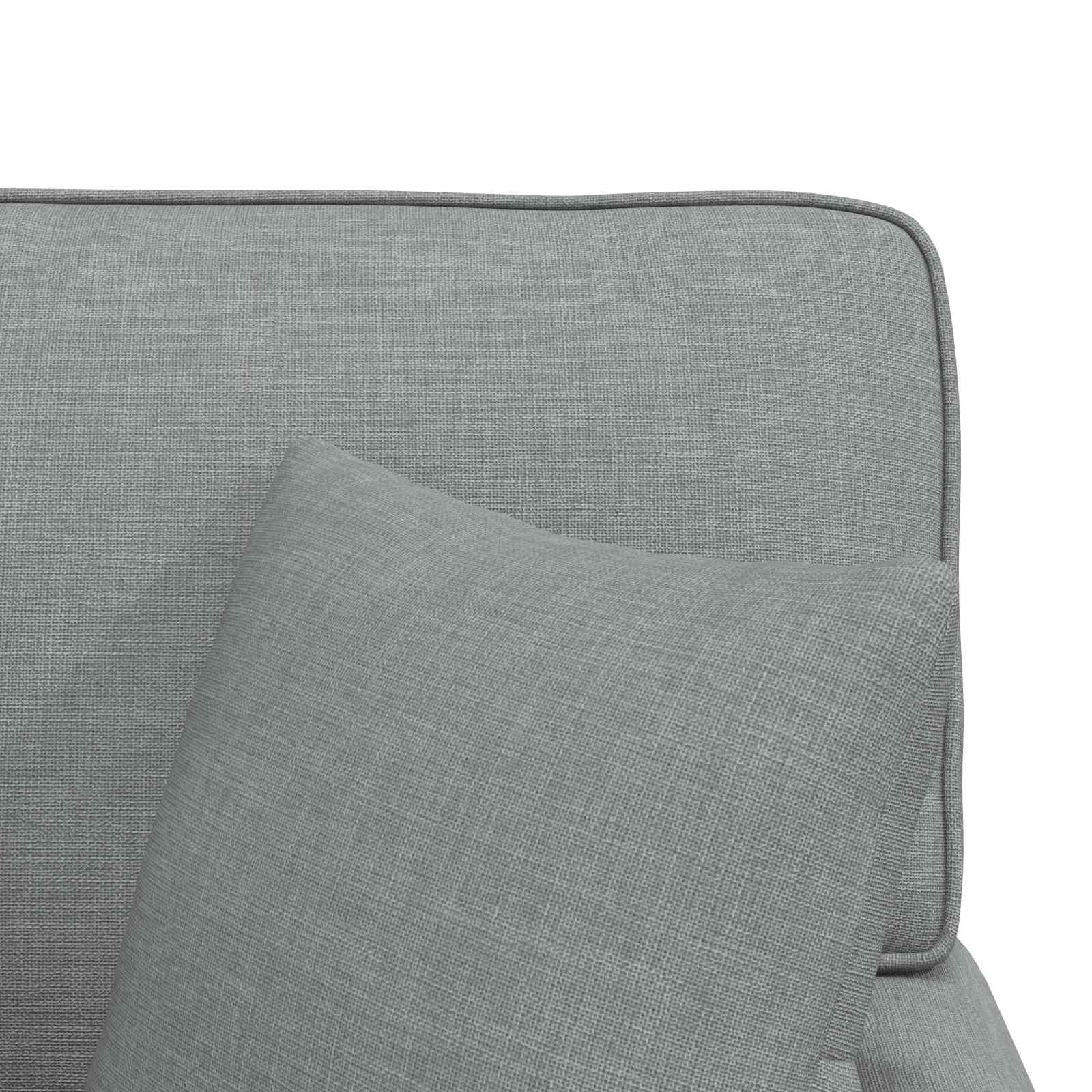 Chaise lounge med volant med pude med pude 3 pcs Lysegrå Stof