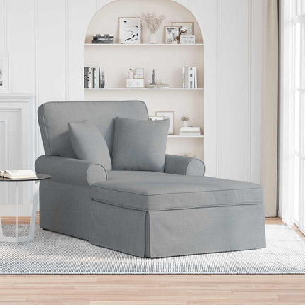 Chaise lounge med volant 3 stk. Lysegrå Stof 91 x 157 x 91 cm