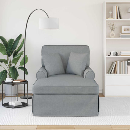 Chaise lounge med volant 3 stk. Lysegrå Stof 91 x 157 x 91 cm
