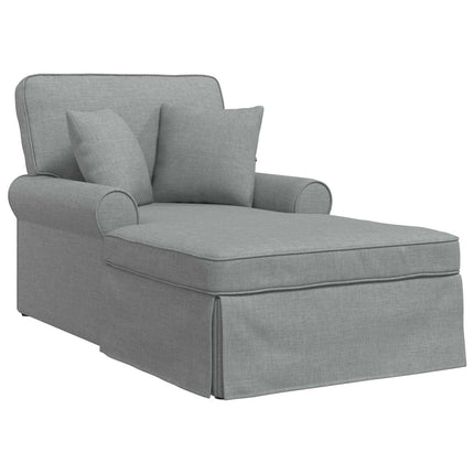Chaise lounge med volant 3 stk. Lysegrå Stof 91 x 157 x 91 cm