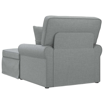 Chaise lounge med volant 3 stk. Lysegrå Stof 91 x 157 x 91 cm