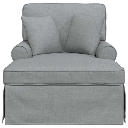 Chaise lounge med volant 3 stk. Lysegrå Stof 91 x 157 x 91 cm