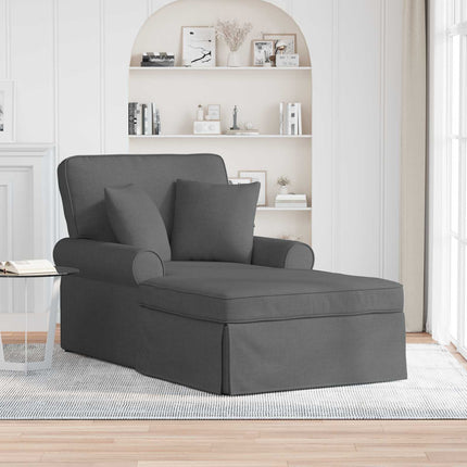 Chaise lounge med volant 3 stk. Mørkegrå Stof 91 x 157 x 91 cm