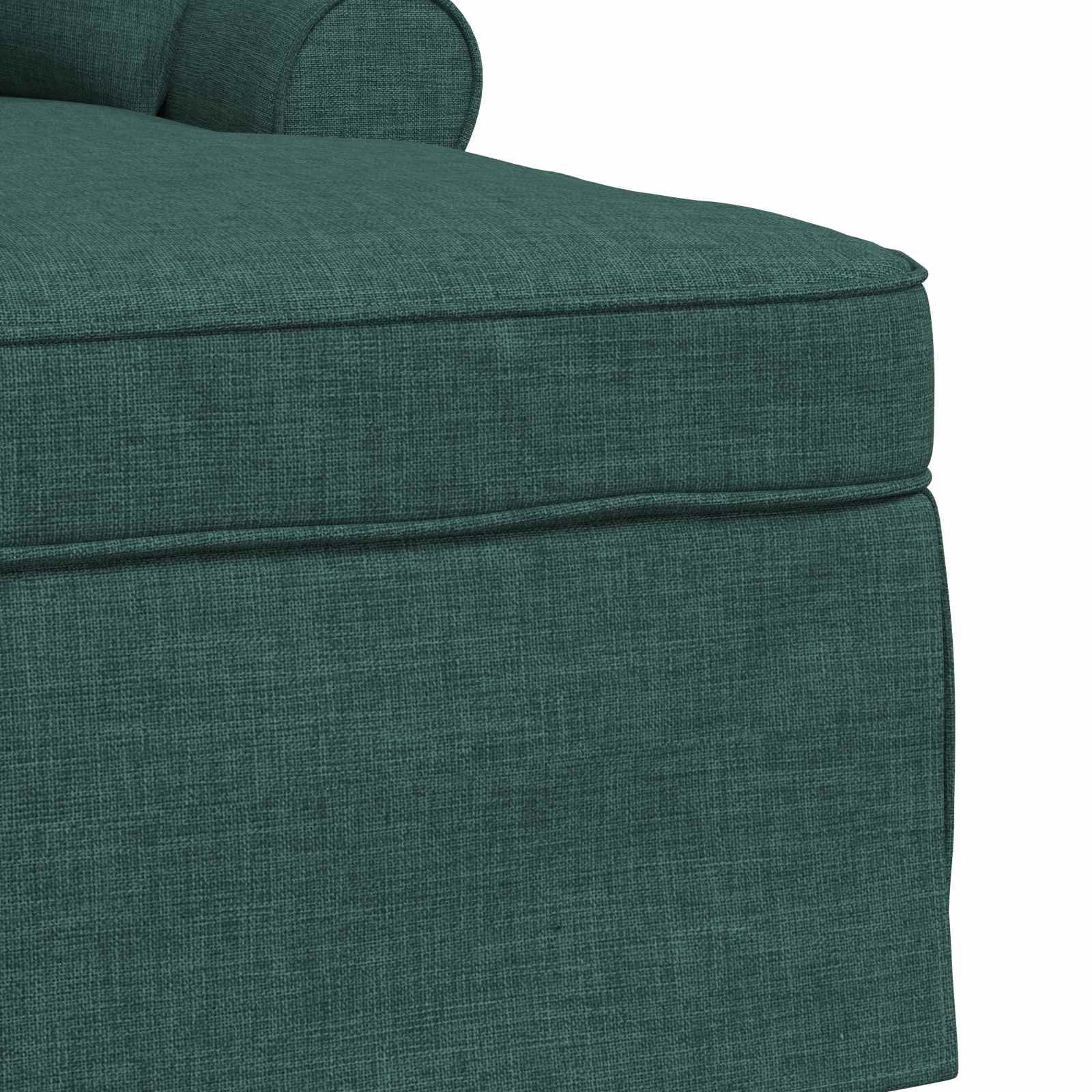 Chaise lounge med volant med pude med pude 3 pcs Mørkegrøn Stof