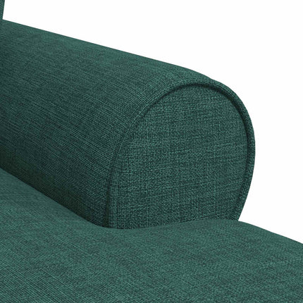 Chaise lounge med volant 3 stk. Mørkegrøn Stof 91 x 157 x 91 cm