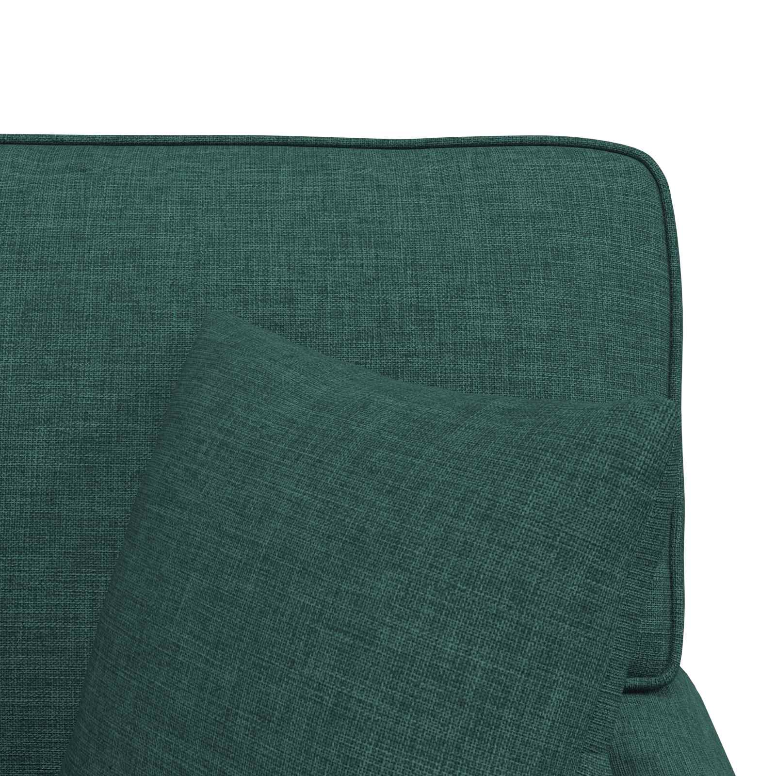 Chaise lounge med volant med pude med pude 3 pcs Mørkegrøn Stof