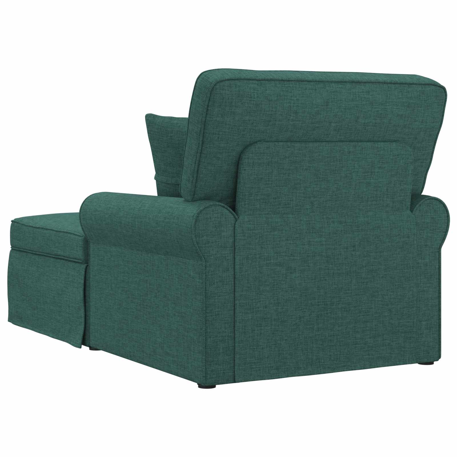 Chaise lounge med volant med pude med pude 3 pcs Mørkegrøn Stof