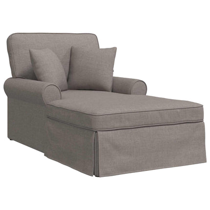Chaise lounge med volant 3 stk. Gråbrun Stof 91 x 157 x 91 cm