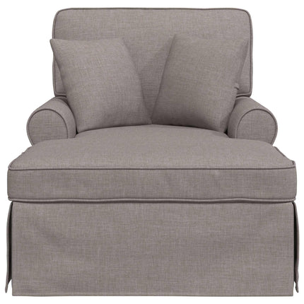 Chaise lounge med volant 3 stk. Gråbrun Stof 91 x 157 x 91 cm