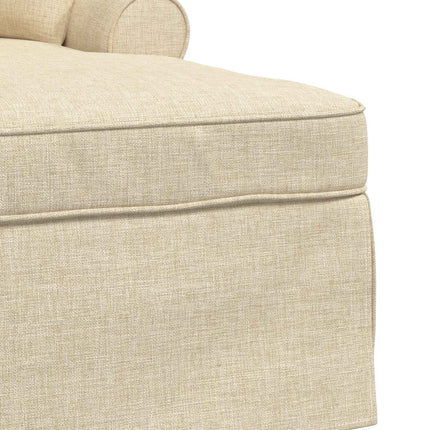Chaise lounge med volant 3 stk. Creme Stof 91 x 157 x 91 cm