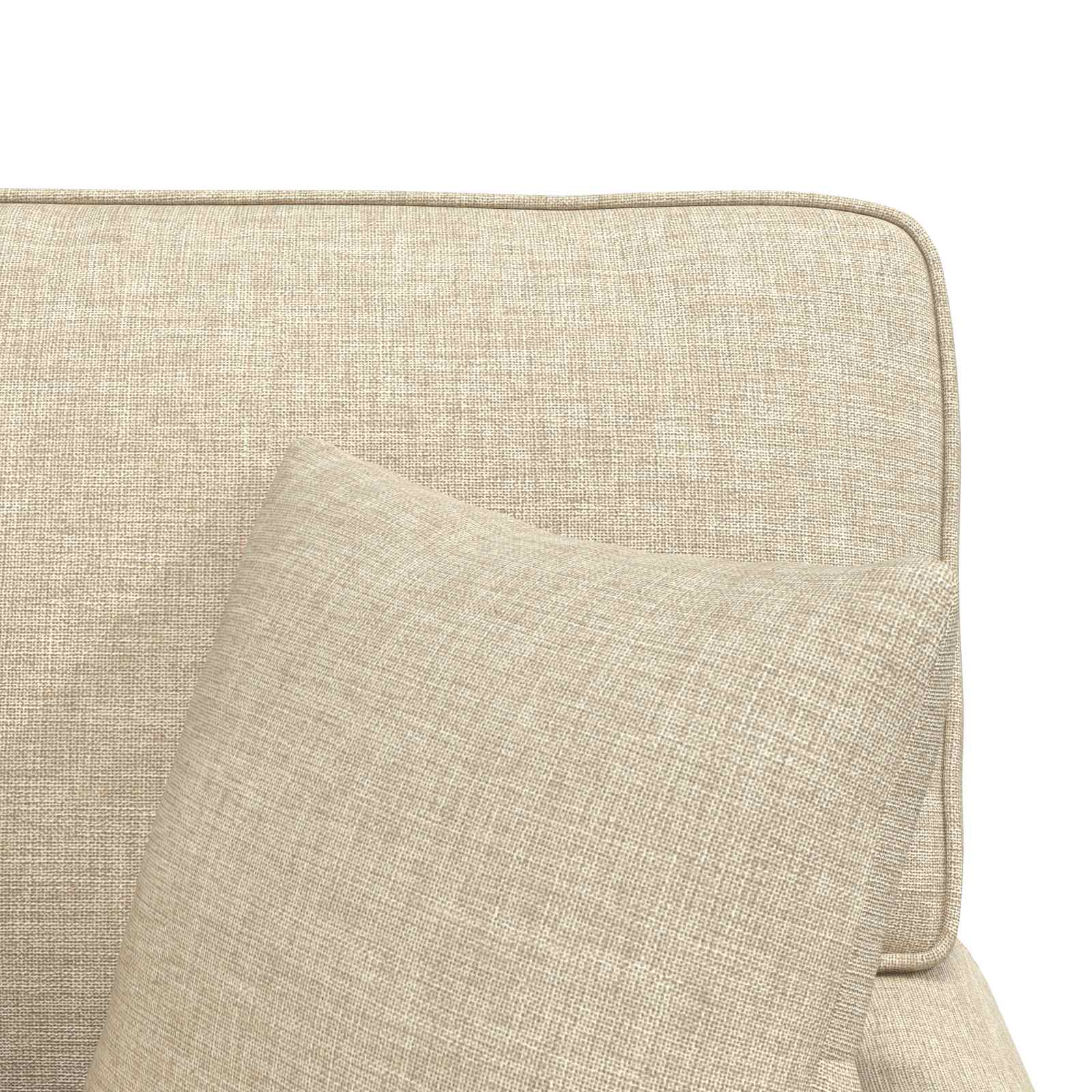 Chaise lounge med volant med pude med pude 3 pcs Creme Stof