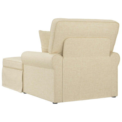 Chaise lounge med volant 3 stk. Creme Stof 91 x 157 x 91 cm
