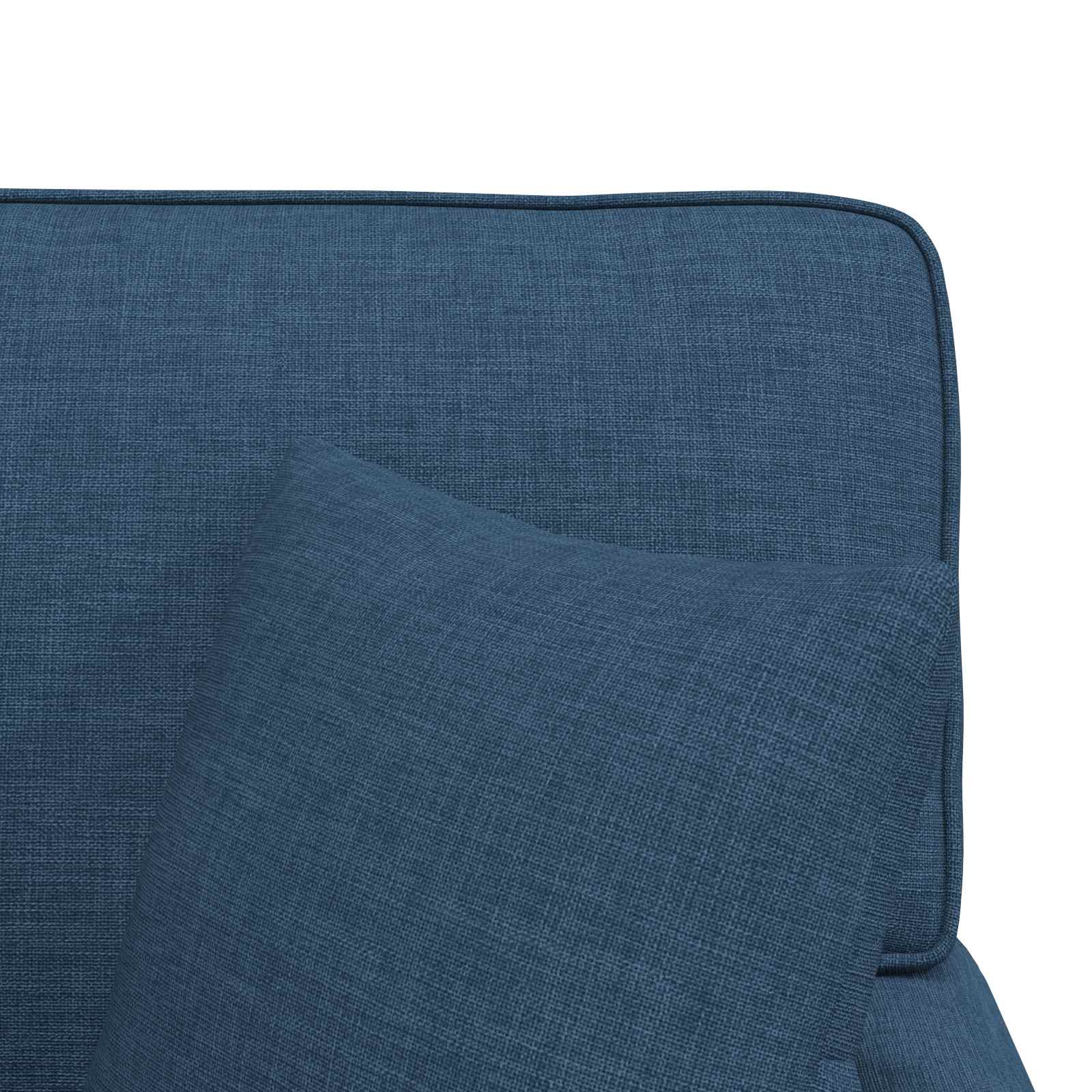 Chaise lounge med volant med pude med pude 3 pcs Blå Stof
