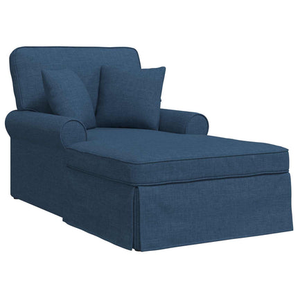 Chaise lounge med volant 3 stk. Blå Stof 91 x 157 x 91 cm