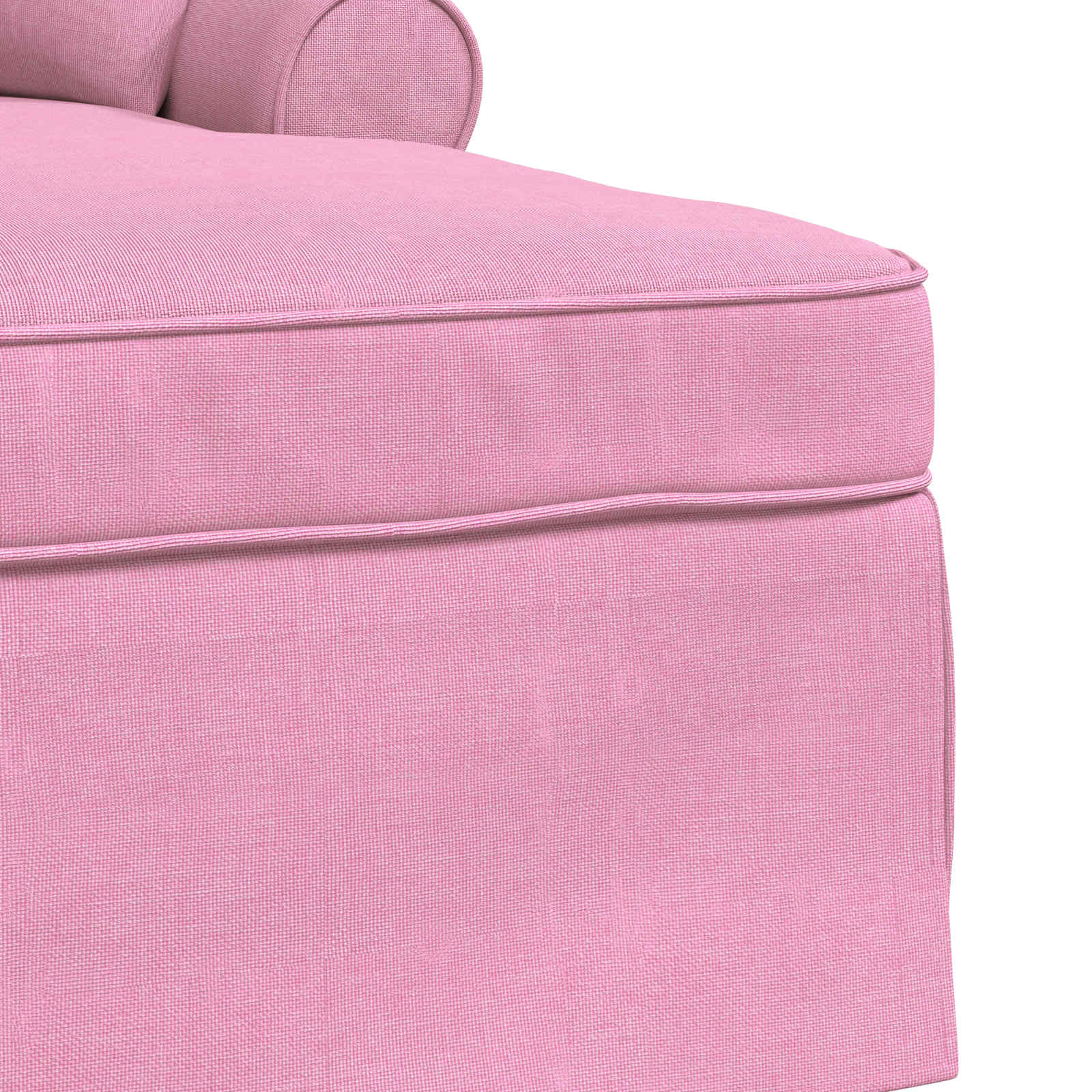 Chaise lounge med volant med pude med pude 3 pcs Lyserød Stof
