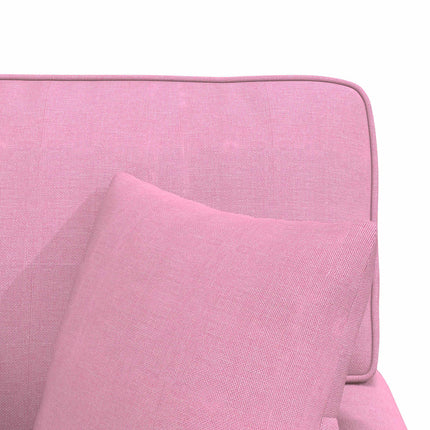 Chaise lounge med volant 3 stk. Lyserød Stof 91 x 157 x 91 cm