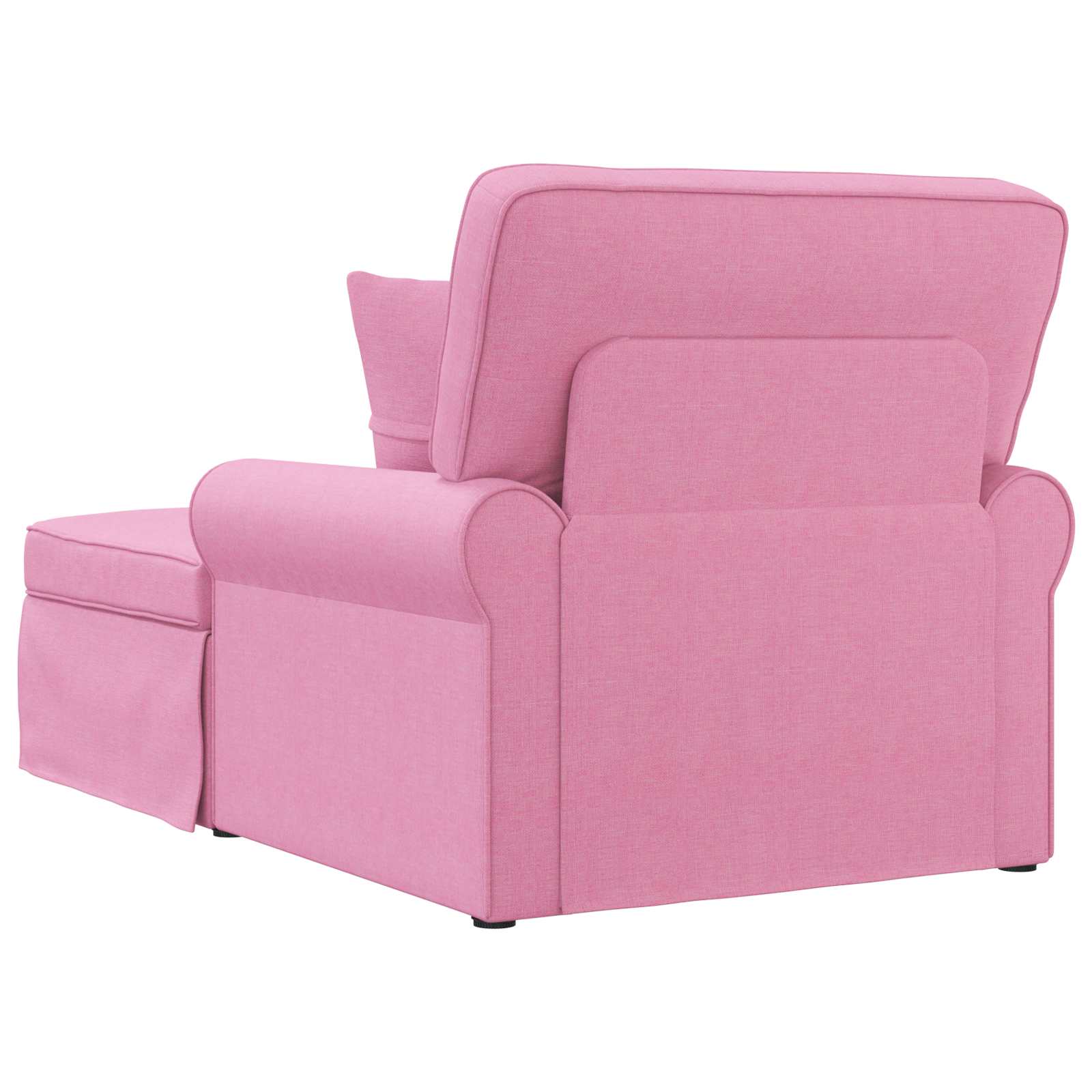 Chaise lounge med volant med pude med pude 3 pcs Lyserød Stof