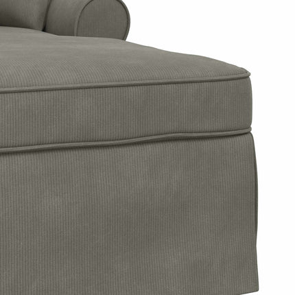 Chaise lounge med volant 3 stk. Lysegrå Velourstof