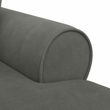 Chaise lounge med volant 3 stk. Mørkegrå Velourstof