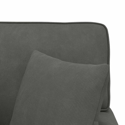 Chaise lounge med volant 3 stk. Mørkegrå Velourstof