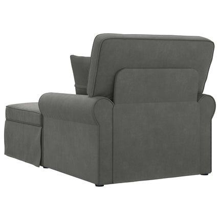 Chaise lounge med volant 3 stk. Mørkegrå Velourstof