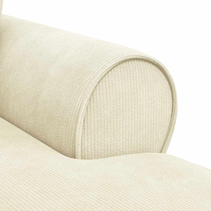 Chaise lounge med volant 3 stk. Creme Velourstof